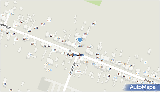 Wojkowice, Króla Jana III Sobieskiego, 110a, mapa Wojkowice