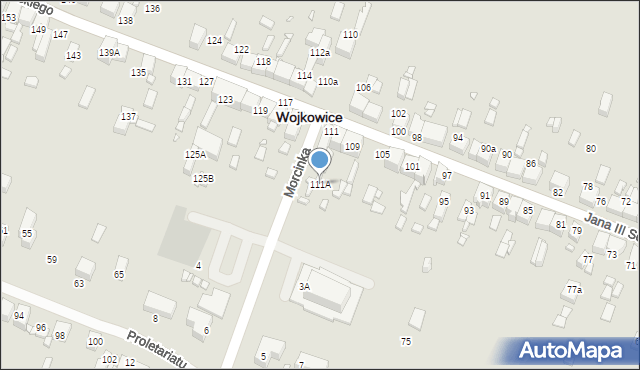 Wojkowice, Króla Jana III Sobieskiego, 111A, mapa Wojkowice