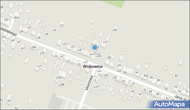 Wojkowice, Króla Jana III Sobieskiego, 112, mapa Wojkowice