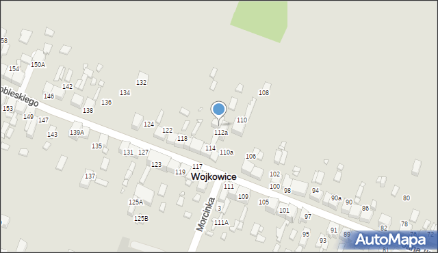Wojkowice, Króla Jana III Sobieskiego, 114A, mapa Wojkowice