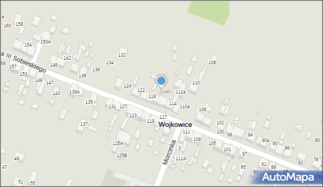 Wojkowice, Króla Jana III Sobieskiego, 118A, mapa Wojkowice