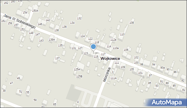 Wojkowice, Króla Jana III Sobieskiego, 121, mapa Wojkowice