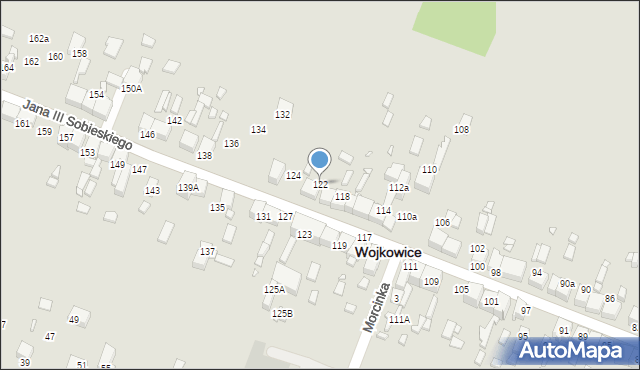 Wojkowice, Króla Jana III Sobieskiego, 122, mapa Wojkowice