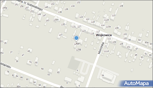 Wojkowice, Króla Jana III Sobieskiego, 125A, mapa Wojkowice