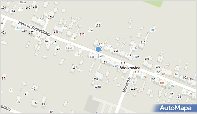 Wojkowice, Króla Jana III Sobieskiego, 127, mapa Wojkowice