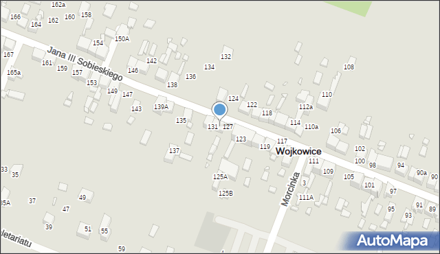 Wojkowice, Króla Jana III Sobieskiego, 129, mapa Wojkowice