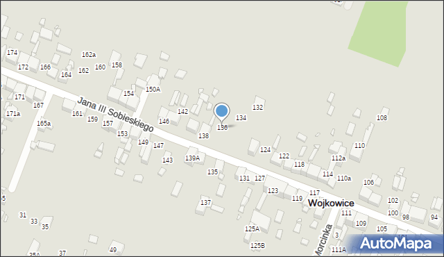 Wojkowice, Króla Jana III Sobieskiego, 136, mapa Wojkowice