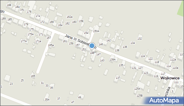 Wojkowice, Króla Jana III Sobieskiego, 149, mapa Wojkowice