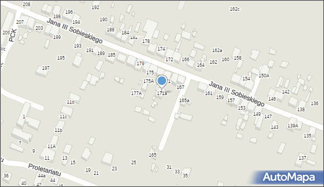 Wojkowice, Króla Jana III Sobieskiego, 171a, mapa Wojkowice