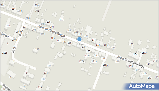 Wojkowice, Króla Jana III Sobieskiego, 181, mapa Wojkowice