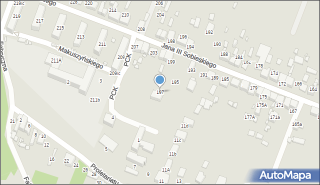 Wojkowice, Króla Jana III Sobieskiego, 197, mapa Wojkowice