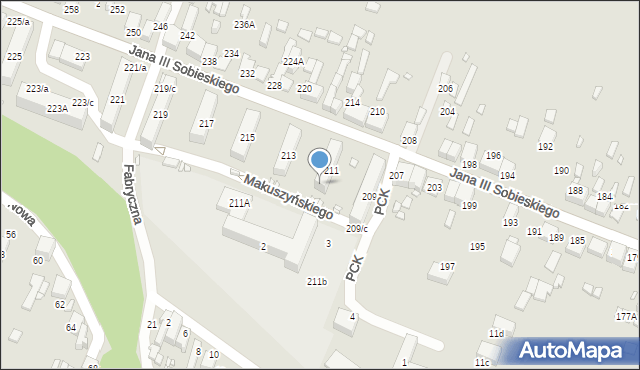 Wojkowice, Króla Jana III Sobieskiego, 211/a, mapa Wojkowice