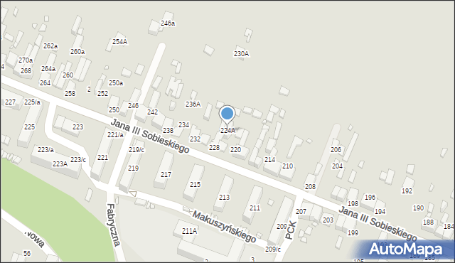 Wojkowice, Króla Jana III Sobieskiego, 224A, mapa Wojkowice