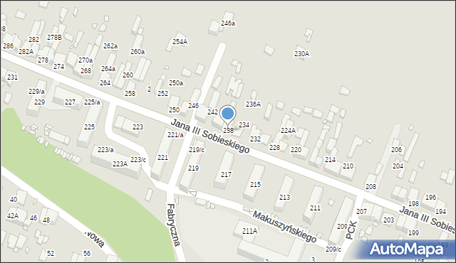 Wojkowice, Króla Jana III Sobieskiego, 238, mapa Wojkowice