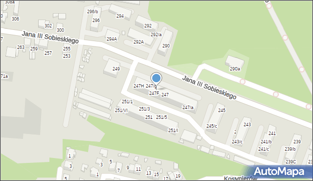 Wojkowice, Króla Jana III Sobieskiego, 247/f, mapa Wojkowice