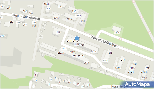 Wojkowice, Króla Jana III Sobieskiego, 247F, mapa Wojkowice