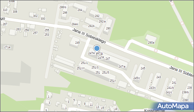 Wojkowice, Króla Jana III Sobieskiego, 247G, mapa Wojkowice