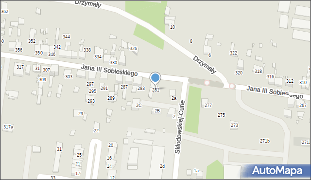 Wojkowice, Króla Jana III Sobieskiego, 281, mapa Wojkowice