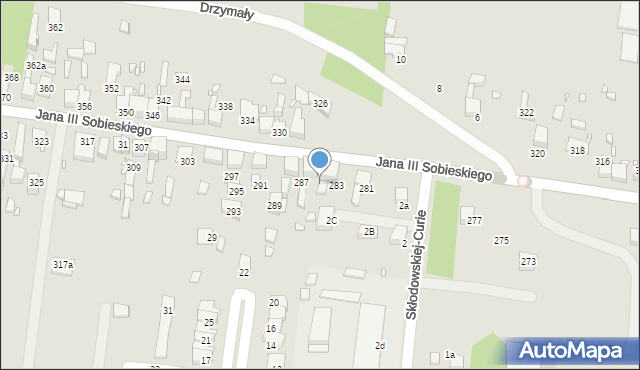 Wojkowice, Króla Jana III Sobieskiego, 285, mapa Wojkowice