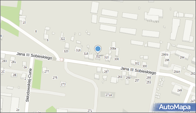 Wojkowice, Króla Jana III Sobieskiego, 312, mapa Wojkowice