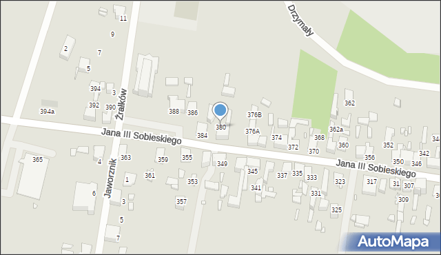 Wojkowice, Króla Jana III Sobieskiego, 380, mapa Wojkowice