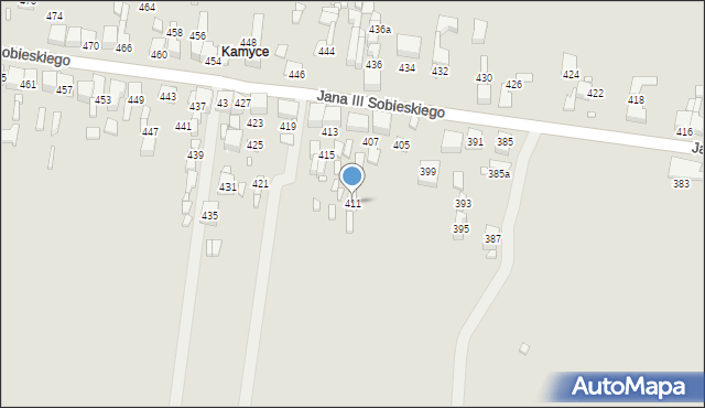 Wojkowice, Króla Jana III Sobieskiego, 411, mapa Wojkowice