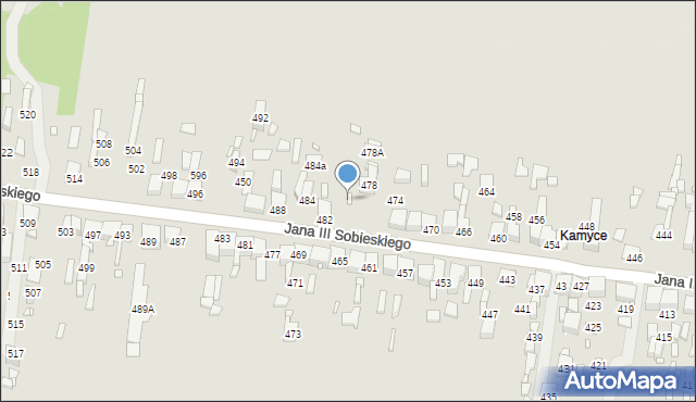 Wojkowice, Króla Jana III Sobieskiego, 480, mapa Wojkowice