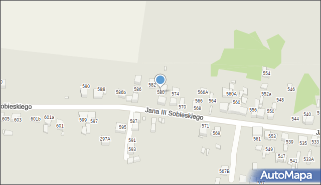 Wojkowice, Króla Jana III Sobieskiego, 580, mapa Wojkowice