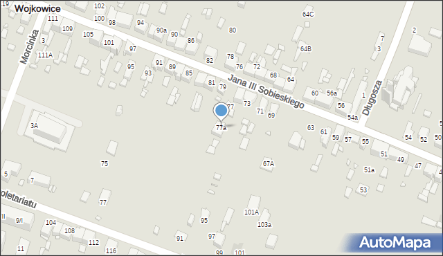 Wojkowice, Króla Jana III Sobieskiego, 77a, mapa Wojkowice