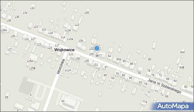 Wojkowice, Króla Jana III Sobieskiego, 98, mapa Wojkowice