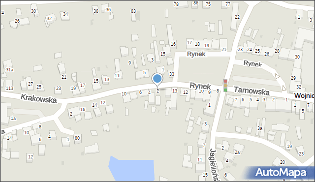 Wojnicz, Krakowska, 2, mapa Wojnicz