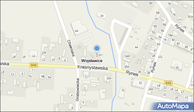 Wojsławice, Krasnystawska, 2, mapa Wojsławice