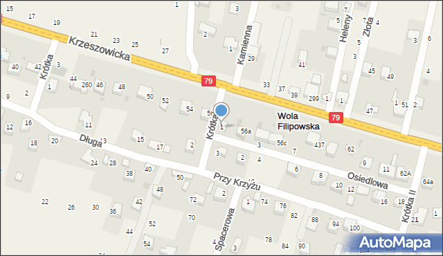 Wola Filipowska, Krótka I, 1, mapa Wola Filipowska