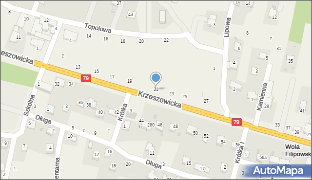 Wola Filipowska, Krzeszowicka, 21, mapa Wola Filipowska