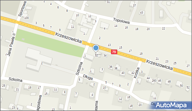 Wola Filipowska, Krzeszowicka, 32, mapa Wola Filipowska