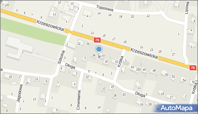 Wola Filipowska, Krzeszowicka, 38, mapa Wola Filipowska