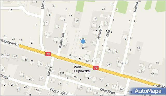 Wola Filipowska, Krzeszowicka, 41, mapa Wola Filipowska