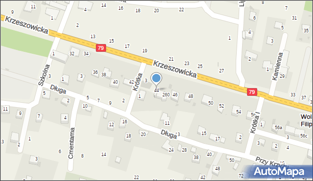 Wola Filipowska, Krzeszowicka, 44, mapa Wola Filipowska