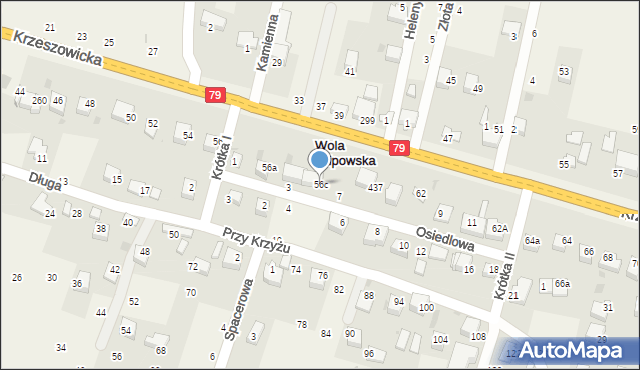 Wola Filipowska, Krzeszowicka, 56c, mapa Wola Filipowska