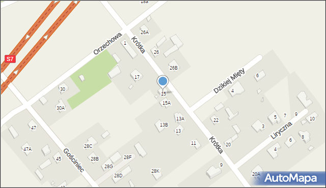 Wola Gołkowska, Krótka, 15, mapa Wola Gołkowska