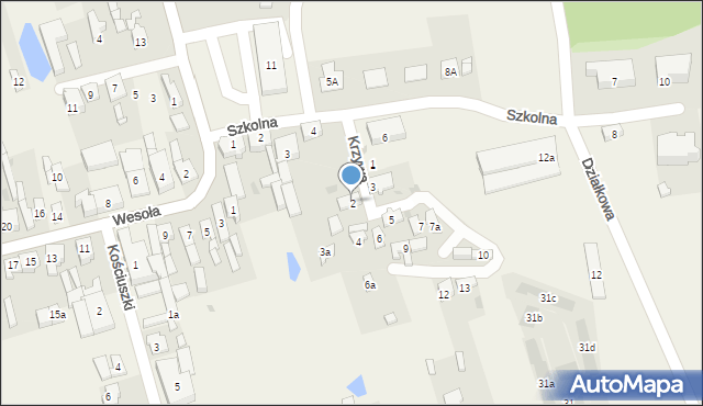 Wola Krzysztoporska, Krzywa, 2, mapa Wola Krzysztoporska
