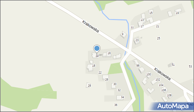 Wola Radziszowska, Krakowska, 14, mapa Wola Radziszowska