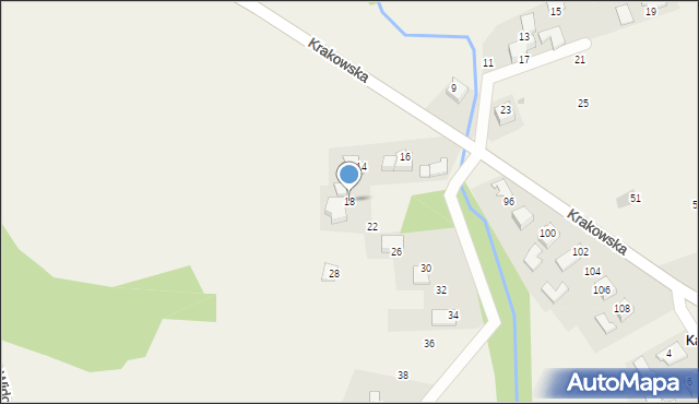 Wola Radziszowska, Krakowska, 18, mapa Wola Radziszowska