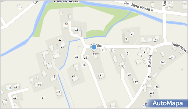 Wola Radziszowska, Krótka, 13, mapa Wola Radziszowska