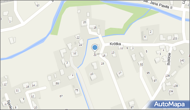 Wola Radziszowska, Krótka, 21, mapa Wola Radziszowska