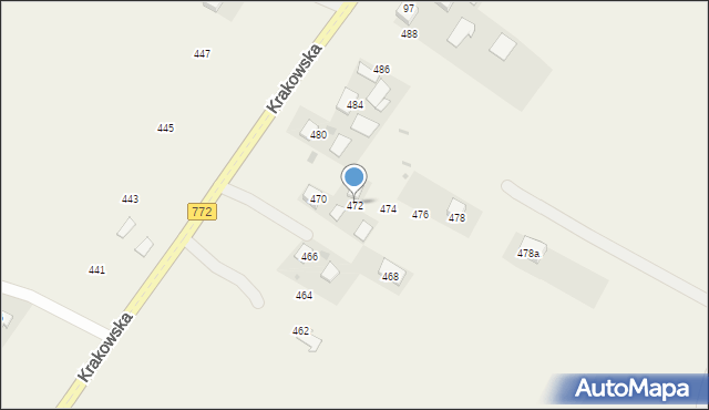 Wola Więcławska, Krakowska, 472, mapa Wola Więcławska