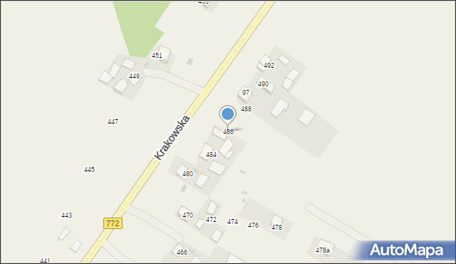 Wola Więcławska, Krakowska, 486, mapa Wola Więcławska