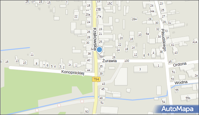 Wolbrom, Krakowska, 33, mapa Wolbrom