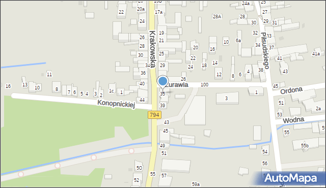 Wolbrom, Krakowska, 35, mapa Wolbrom