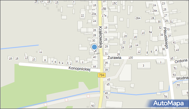 Wolbrom, Krakowska, 38, mapa Wolbrom